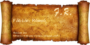 Fábián Rómeó névjegykártya